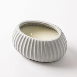 KSP Ellipse Citronella Candle Ceramic Pot 19x12.5x9cm (Grey)