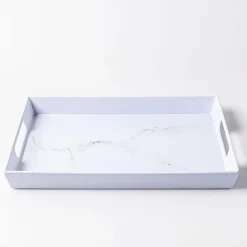 KSP Enzo Melamine Rectangle Serve Tray 16 x 12" (Marble White)