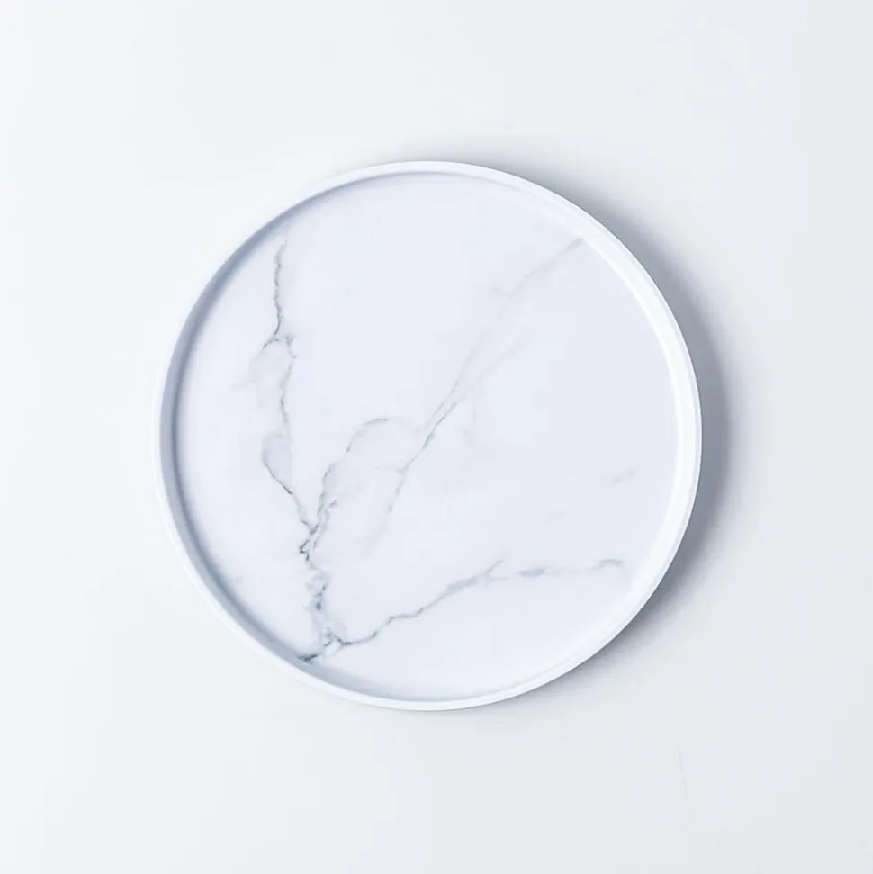 KSP Enzo Melamine Side Plate 8.5" Dia. (Marble White)
