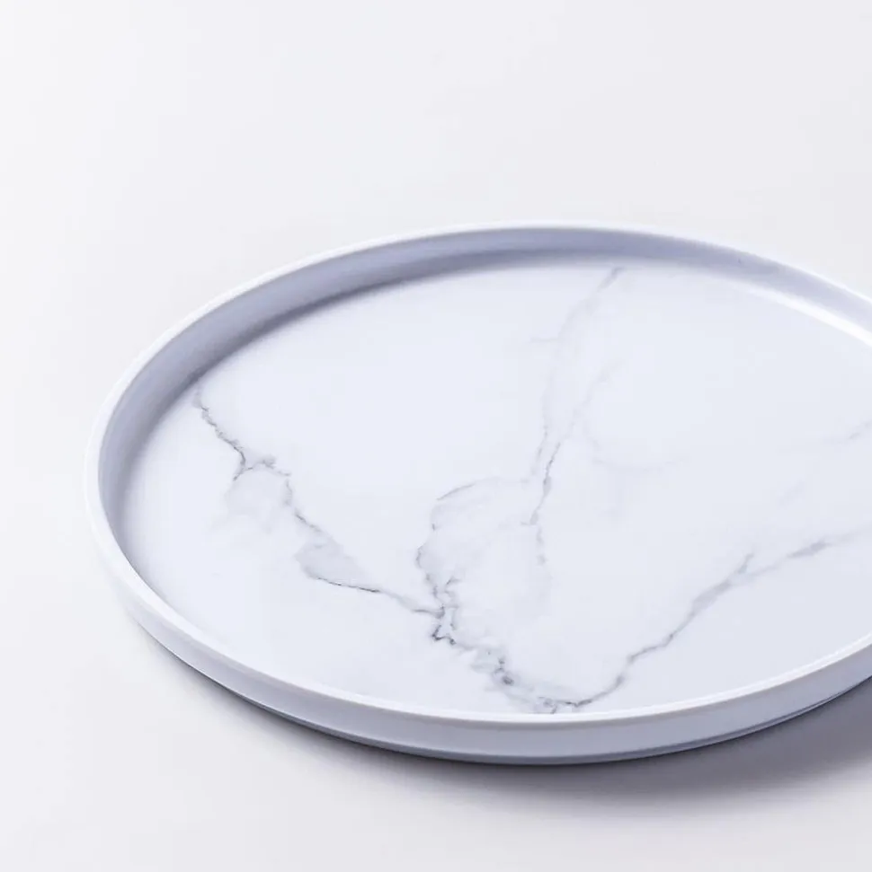 KSP Enzo Melamine Side Plate 8.5" Dia. (Marble White)