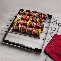 KSP Epicure BBQ Shish Kabob Skewer with Rack (Dark Grey)