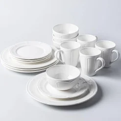 KSP Estelle New Bone China Dinnerware - Set of 16 (White)