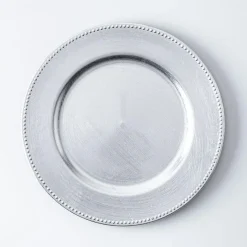 KSP Everyday Charger Plate with Beaded Rim (Silver)