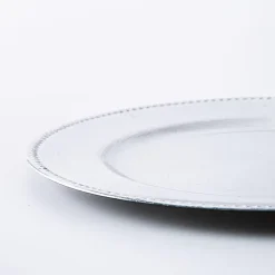 KSP Everyday Charger Plate with Beaded Rim (Silver)