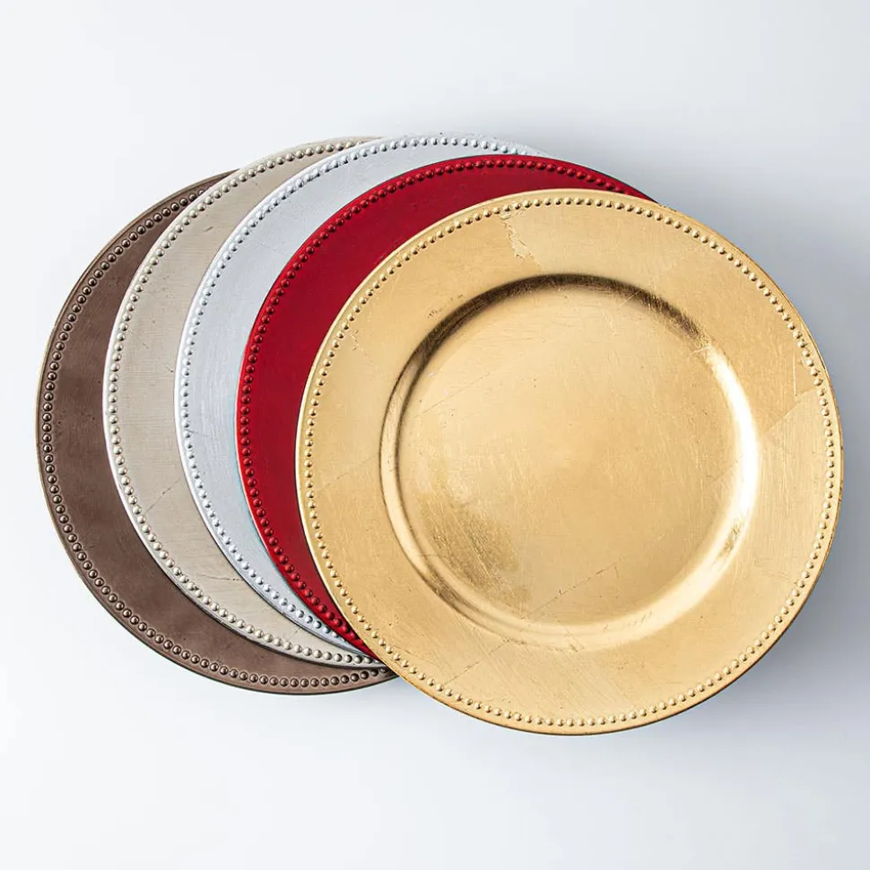 KSP Everyday Charger Plate with Beaded Rim (Champagne)