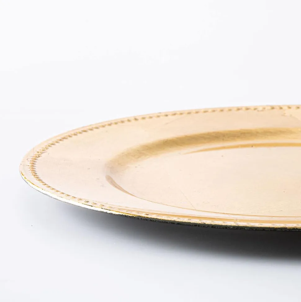 KSP Everyday Charger Plate with Beaded Rim (Gold)