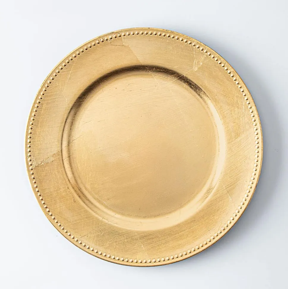 KSP Everyday Charger Plate with Beaded Rim (Gold)