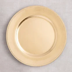 KSP Everyday Charger Plate with Beaded Rim (Gold)