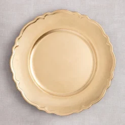 KSP Everyday Charger Plate with Scalloped Rim (Gold)