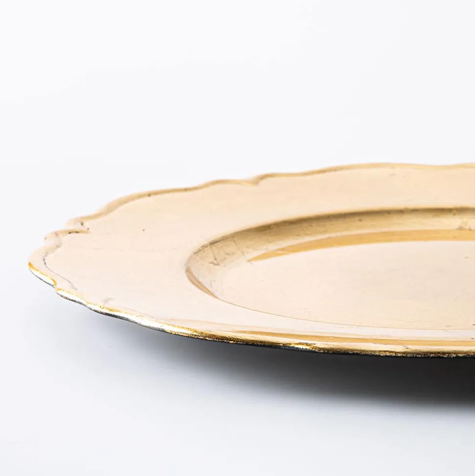 KSP Everyday Charger Plate with Scalloped Rim (Gold)