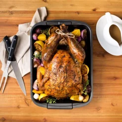 KSP Everyday Non-Stick Roaster with Rack (Dark Grey)