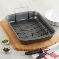 KSP Everyday Non-Stick Roaster with Rack (Dark Grey)