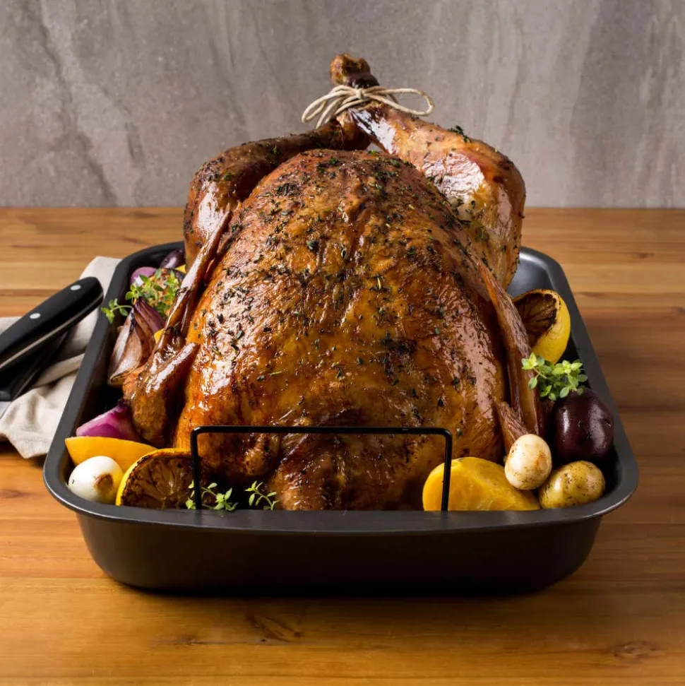KSP Everyday Non-Stick Roaster with Rack (Dark Grey)