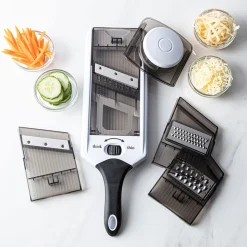 KSP Ez-Slice 'Hand Held' Mandoline Slicer - Set of 4 (Black/White)