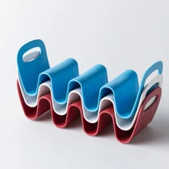 KSP Fiesta Taco Holder with Handle 10 x 3 x 3.5" (Red)