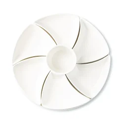 KSP Floria Porcelain Dishes with Tray - Set of 8 (White)