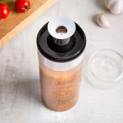 KSP Fresh Mix Glass Salad Dressing Bottle (Stainless Steel)