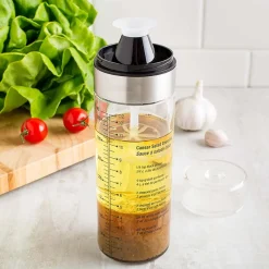 KSP Fresh Mix Glass Salad Dressing Bottle (Stainless Steel)