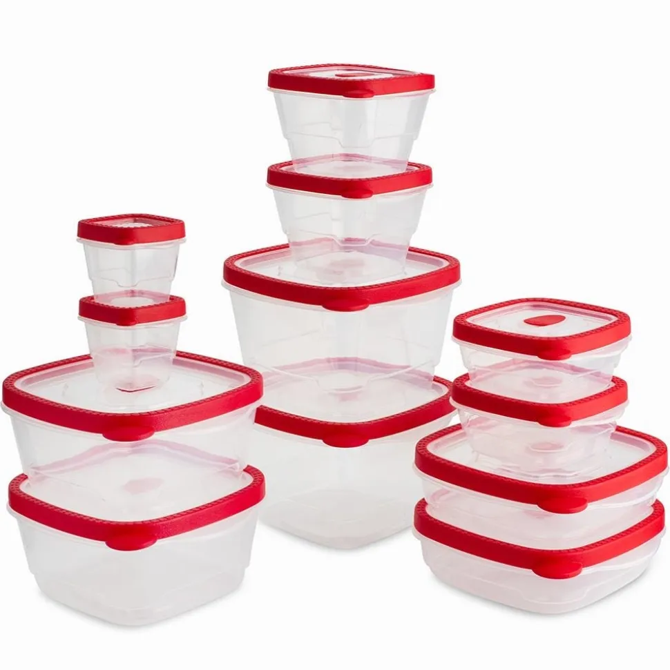 KSP Fresh Seal Storage Container Combo - Set of 24 (Red)