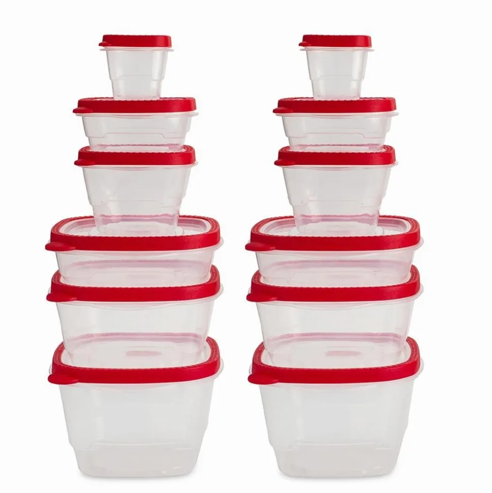 KSP Fresh Seal Storage Container Combo - Set of 24 (Red)