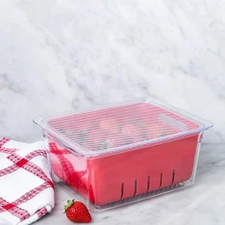 KSP Fridgestor Berry Keeper Basket (Red) 6.7x8.7x4"