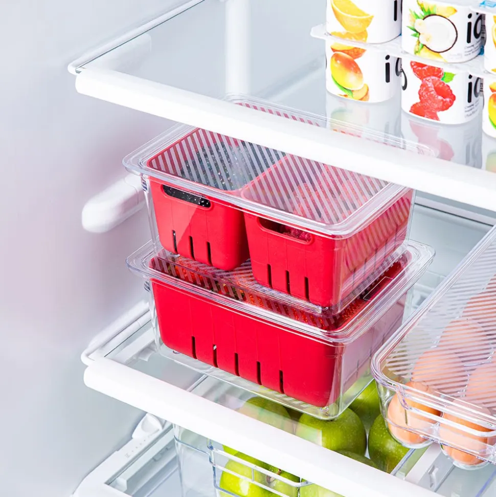 KSP Fridgestor Berry Keeper Basket (Red) 6.7x8.7x4"
