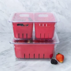 KSP Fridgestor Berry Keeper Basket (Red) 6.7x8.7x4