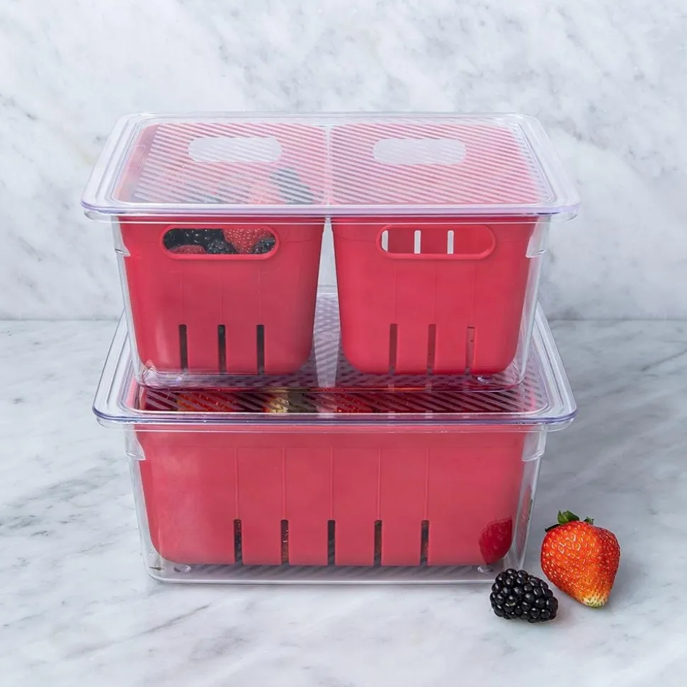 KSP Fridgestor Berry Keeper Basket (Red) 6.7x8.7x4"