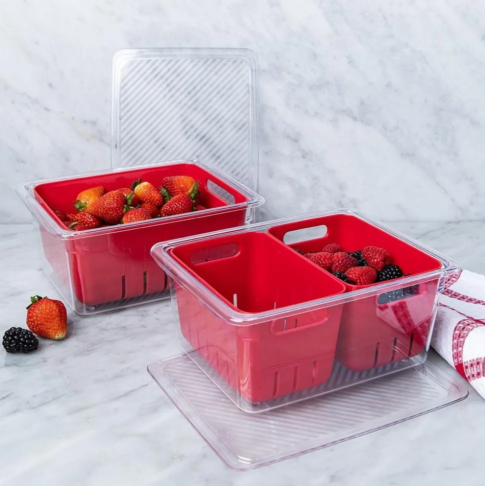 KSP Fridgestor Berry Keeper Basket (Red) 6.7x8.7x4"