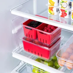 KSP Fridgestor Double Basket Berry Keeper (Red) 6.7x8.7x4"