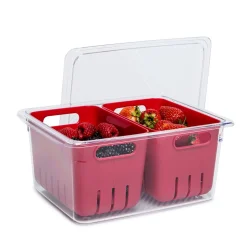 KSP Fridgestor Double Basket Berry Keeper (Red) 6.7x8.7x4