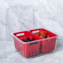KSP Fridgestor Double Basket Berry Keeper (Red) 6.7x8.7x4