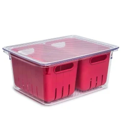 KSP Fridgestor Double Basket Berry Keeper (Red) 6.7x8.7x4