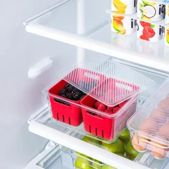 KSP Fridgestor Double Basket Berry Keeper (Red) 6.7x8.7x4