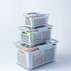 KSP Fridgestor Produce Keeper - Set of 3 (Grey)