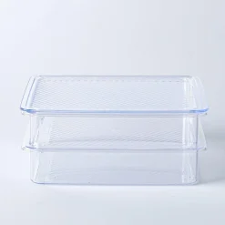 KSP Fridgestor 'Shallow' Fridge Bin with Lid - Set of 2 (8.7x6.7x2
