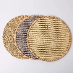KSP Gather & Dine Beachside Water Hyacinth Placemat (Grey)