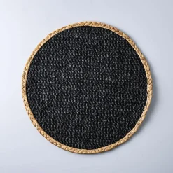 KSP Gather & Dine Beachside Water Hyacinth Placemat (Black)