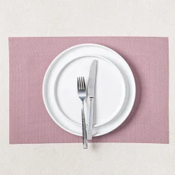 KSP Gather & Dine Bordered Vinyl Placemat (Soft Pink)