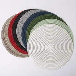 KSP Gather & Dine Cirque Woven Vinyl Placemat (Black)