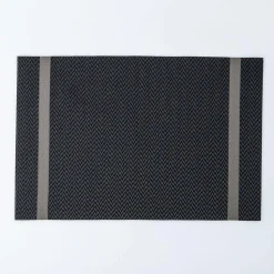 KSP Gather & Dine Edge Vinyl Placemat (Black/Grey)