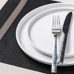 KSP Gather & Dine Edge Vinyl Placemat (Black/Grey)