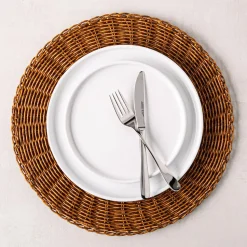 KSP Gather & Dine Graceful Woven Polyrattan Placemat (Brown)