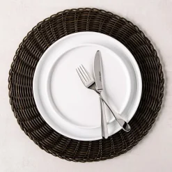 KSP Gather & Dine Graceful Woven Polyrattan Placemat (Black)