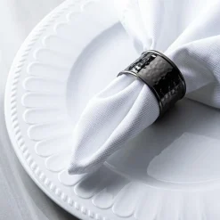 KSP Gather & Dine 'Hammered Duo' Napkin Ring (Black)