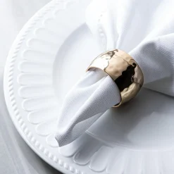 KSP Gather & Dine 'Hammered' Napkin Ring (Shiny Brass)