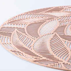 KSP Gather & Dine Leaf Cut-Out Vinyl Placemat (Rose Gold)