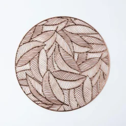 KSP Gather & Dine Leaf Cut-Out Vinyl Placemat (Rose Gold)