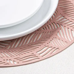 KSP Gather & Dine Leaf Cut-Out Vinyl Placemat (Rose Gold)