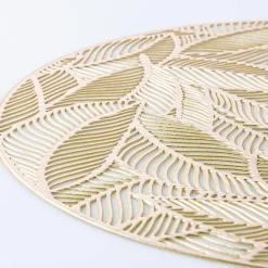 KSP Gather & Dine Leaf Cut-Out Vinyl Placemat (Gold)
